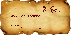 Wahl Zsuzsanna névjegykártya